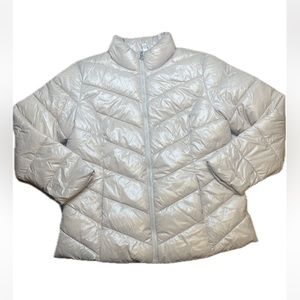 Time And Tru - Women’s Puffer Coat - Color:Champagne- Wind Resistant-Size L -NWT